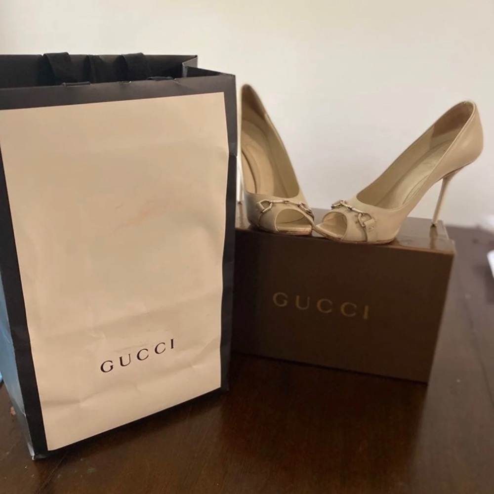 HORSEBIT GUCCI PEEP TOE PUMPS Size 38 - Picture 1 of 10